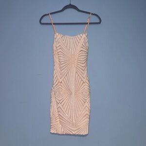 Lulu's Cream Geometric Mini Dress
